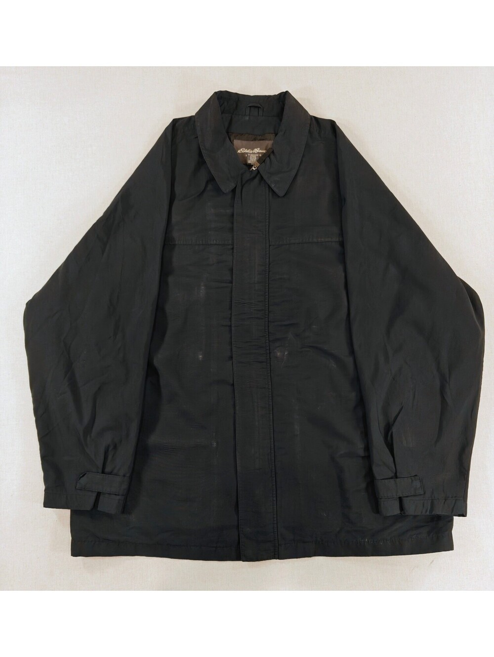 Eddie Bauer Men's XXL Black Cotton Nylon Blend Jacket with Polyester Lining